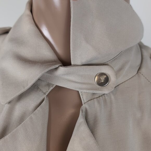 Zara Basic Waterfall Blazer Jacket Moto Draped Khaki Neutral Open Front Flowy - Picture 9 of 14